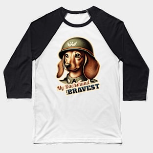 Soldier Dachshund Baseball T-Shirt